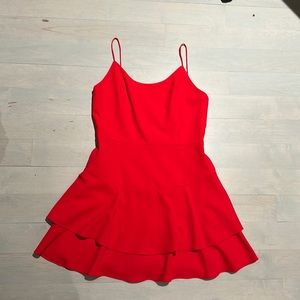 Alice and Olivia Red Ruffle Dress